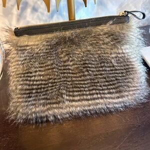 Beautiful Ann Taylor Faux Raccoon Fur Wristlet